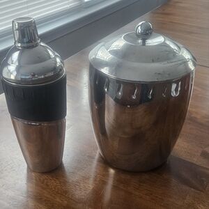 Stainless Steel Cocktail Shaker and Ice Bucket Set